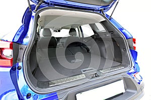 Car trunk with rear seats folded of the station wagon