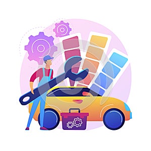 Car tuning abstract concept vector illustration.