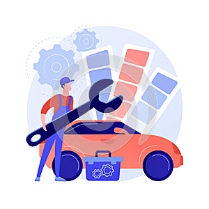 Car tuning abstract concept vector illustration.