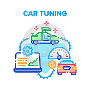 Car Tuning Garage Service Vector Concept Color