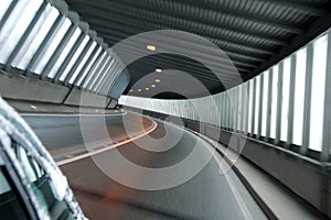 car tunnel illuminate with day light