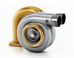 Car turbo isolated on white background. 3D illustration