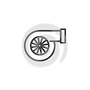 Car turbo line icon