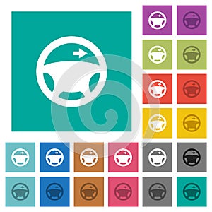 Car turn right signal dashboard light square flat multi colored icons