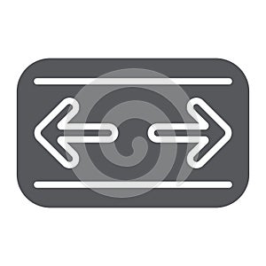 Car turn signals glyph icon, auto and panel, dashboard sign, vector graphics, a solid pattern on a white background.