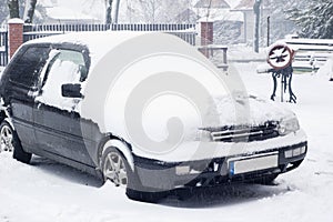 Car under snow