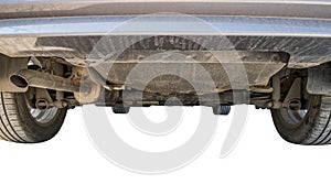 Car undercarriage dust dirty on background