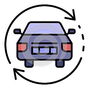 Car update firmware icon color outline vector