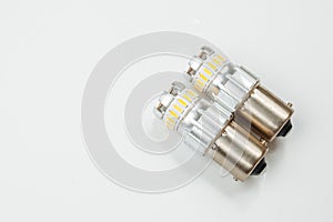 Car 12v led bulbs for headlight. isolate on white background