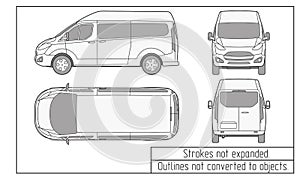 Car van drawing outlines not converted to objects