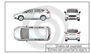 Car van drawing outlines not converted to objects