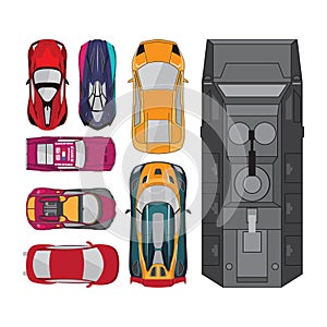 Car vector elements collections set