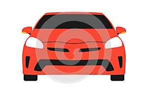 Car vector front view red color 10 eps