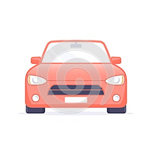 Car Vector icon. Front view car isolated illustration