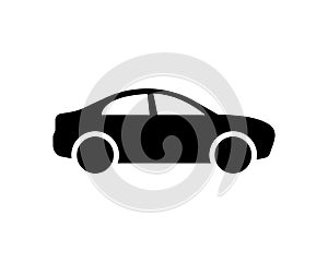 Car vector icon. Side view car black symbol isolated. Automobile sign in simple style. Vector illustration EPS 10