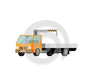 Car vector icon. Tow truck, crane, truck or evacuator