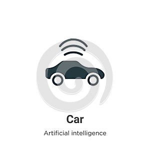 Car vector icon on white background. Flat vector car icon symbol sign from modern artificial intelligence collection for mobile