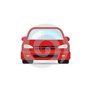 Car vector illustration, front view. Car icon