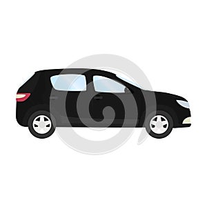 Car vector template on white background. Business hatchback . black hatchback flat style. side view