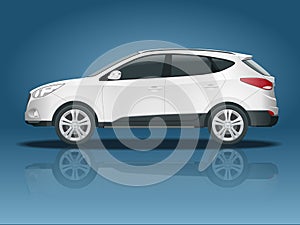 Car vector template on white background. Compact crossover, CUV, 5-door station wagon car. Template vector isolated