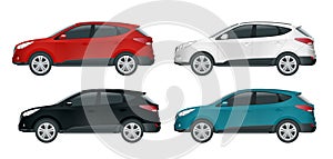 Car vector template on white background. Compact crossover, CUV, 5-door station wagon car. Template vector isolated