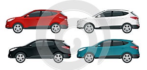 Car vector template on white background. Compact crossover, CUV, 5-door station wagon car. Template vector isolated photo