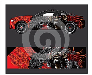 Car And Vehicle abstract racing graphic kit background for wrap and vinyl sticke