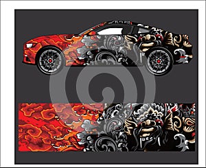 Car And Vehicle abstract racing graphic kit background for wrap and vinyl sticker