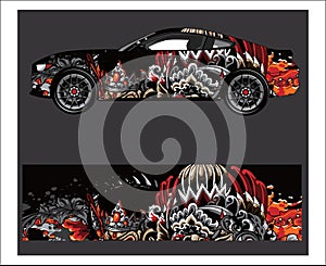 Car And Vehicle abstract racing graphic kit background for wrap and vinyl sticker