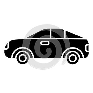 Car vehicle automobile icon, vector illustration, black sign on isolated background