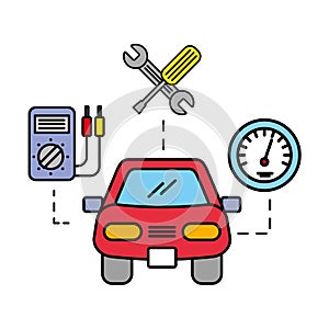 Car vehicle diagnostic tools and speedometer automotive service