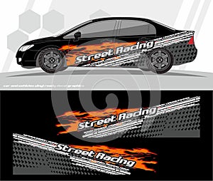 Car and vehicles wrap decal Graphics Kit vector designs. ready to print and cut for vinyl stickers.