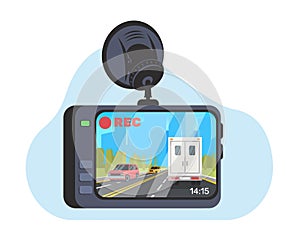 Car video event recorder. Electronic device for automobile. Travel safety, accident monitoring. Camera memory system for