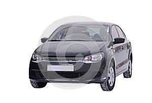 The car Volkswagen Polo black on a white background