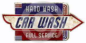 Car Was Sign Retro Vintage Garage Full Service Hand Wash