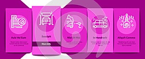 Car Wash Auto Service Onboarding Elements Icons Set Vector