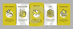 Car Wash Auto Service Onboarding Elements Icons Set Vector