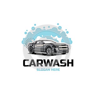 Car wash and car cleaning logo design isolated