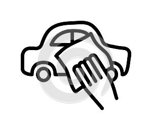 Car wash flat line icon. Outline sign for mobile concept and web design, store