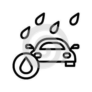 Car wash flat line icon. Outline sign for mobile concept and web design, store