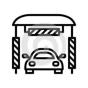 Car wash flat line icon. Outline sign for mobile concept and web design, store