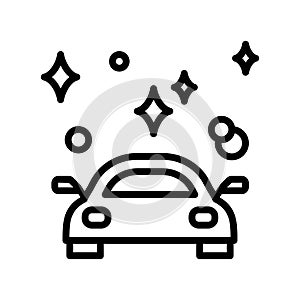 Car wash flat line icon. Outline sign for mobile concept and web design, store