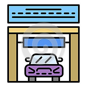 Car wash icon color outline vector