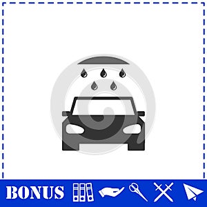 Car wash icon flat
