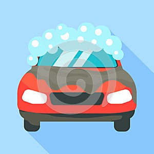 Car wash icon, flat style