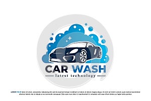 car wash logo bubble foam steam