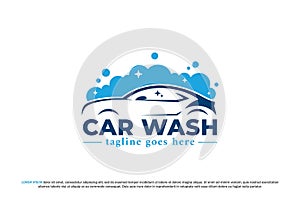 car wash logo bubble foam steam