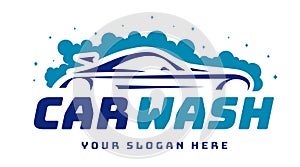 Car wash logo color flat style isolated