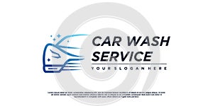 Car wash logo design with creative concept Premium Vector