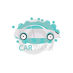 Car wash logo design vehicle with water car cleaning service vector illustrations.